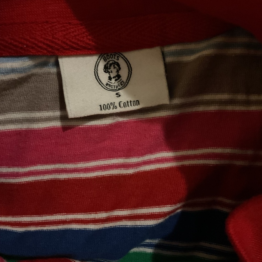 Men's Turtleneck Sweater - Red, Green, Blue, Navy, White Stripes - Picture 2 of 6